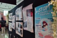 Sejumlah poster yang dipasang WCC Jombang untuk kampanyekan anti kekerasan terhadap perempuan di Kota Santri. FOTO NANANG.