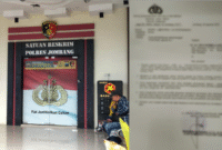 Ruangan Satreskrim Polres Jombang (kiri) dan bukti laporan polisi dugaan pelecehan seksual yang diduga dilakukan oknum kades di Jombang. FOTO MITRAMEDIA