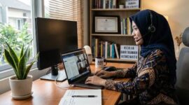 Ilustrasi ASN sedang melakukan work from home (WFH). (ANANG/MITRAMEDIA) 