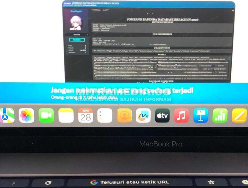 Akun medsos @DailyDarkWeb yang menuliskan soal peretasan. (MITRAMEDIA.CO) 